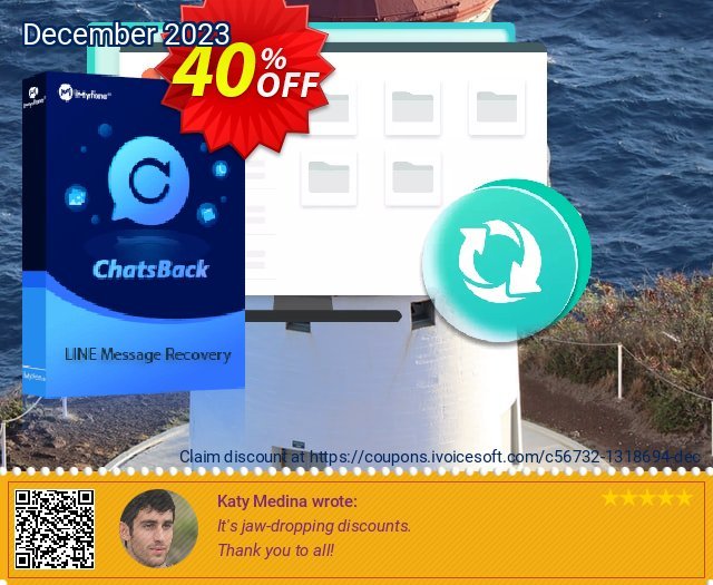 iMyFone ChatsBack for LINE 1-Year Plan discount 40% OFF, 2023 World Backup Day promo. 40% OFF iMyFone ChatsBack for LINE 1-Year Plan, verified