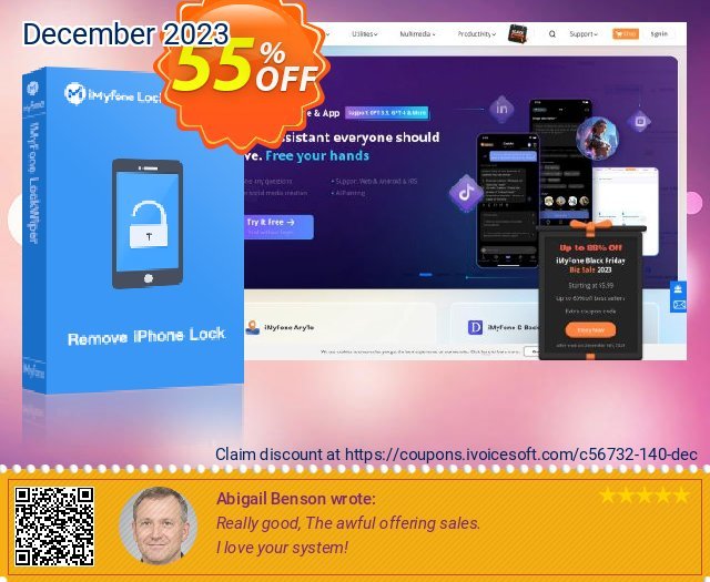 iMyFone LockWiper Lifetime discount 55% OFF, 2022 Christmas Day offering sales. iMyfone discount (56732)