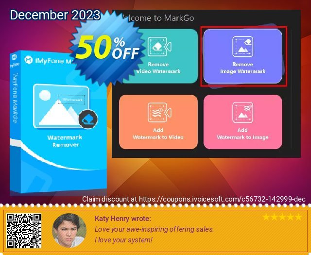 iMyFone MarkGo Lifetime discount 50% OFF, 2022 Halloween offering sales. 50% OFF iMyFone MarkGo Lifetime, verified