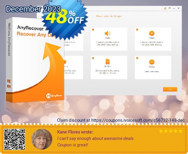 iMyFone AnyRecover Pro Lifetime discount 48% OFF, 2022 Magic Day promotions. iMyfone discount (56732)