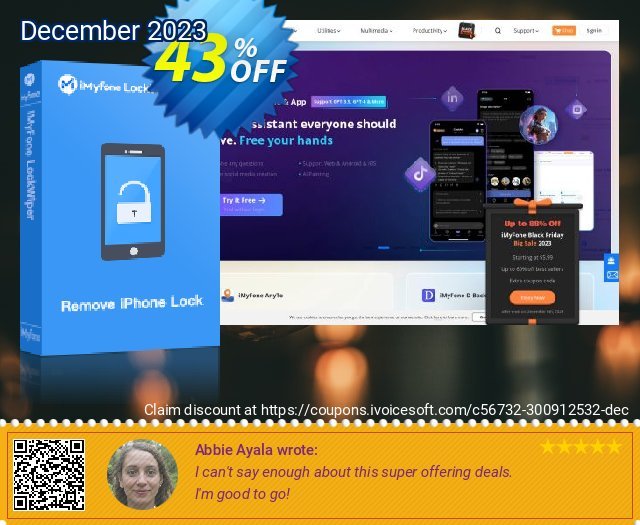 iMyFone LockWiper Android (Lifetime/6-10 Devices) discount 43% OFF, 2022 All Hallows' Eve offering discount. iMyfone discount (56732)