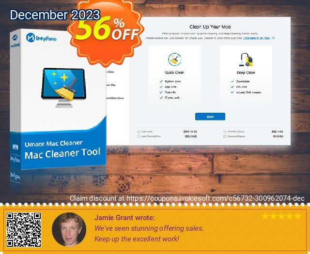 iMyFone Umate Mac Cleaner (Lifetime) discount 56% OFF, 2022 American Chess Day offering sales. Mac Cleaner discount (56732)