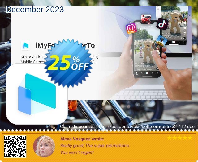 iMyFone MirrorTo 1-Quarter Plan discount 25% OFF, 2024 Carnival Season promo. 25% OFF iMyFone MirrorTo 1-Quarter Plan, verified