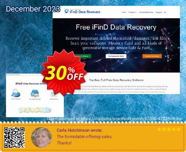 iFinD Data Recovery Enterprise menakuntukan kupon Screenshot