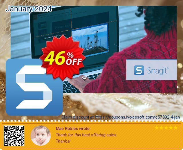 Snagit 2023 (Education Price) discount 46% OFF, 2024 Valentine's Day offering sales. 46% OFF Snagit 2024 (Education Price), verified