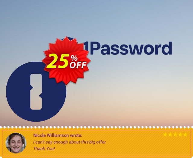 1Password Personal discount 25% OFF, 2024 April Fools' Day deals. 30% OFF 1Password Personal, verified