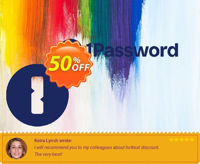 1Password Families discount 50% OFF, 2024 Easter Day offer. 50% OFF 1Password Families, verified