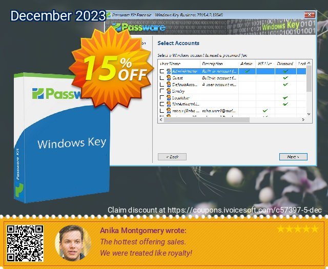Passware Windows Key Business discount 15% OFF, 2022 Mother's Day promo sales. 15% OFF Passware Windows Key Business, verified