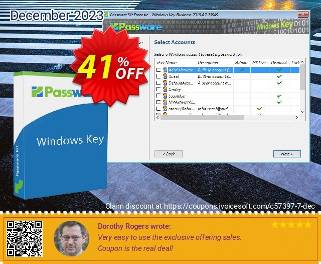 Passware Windows Key Business (10 Pack) discount 41% OFF, 2022 World Population Day offering sales. 15% OFF Passware Windows Key Business, verified
