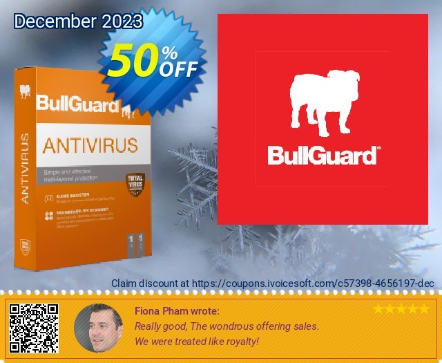 BullGuard Antivirus 2021 (1 year / 1 PC) discount 50% OFF, 2024 Memorial Day promo sales. BullGuard 2024 Antivirus 1-Year 1-PC at USD$19.95 marvelous offer code 2024