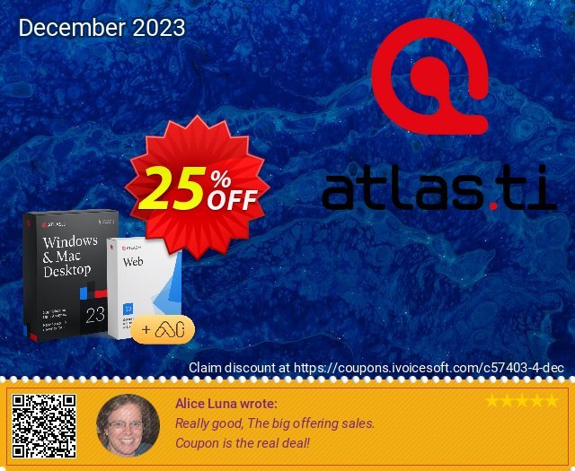 ATLAS.ti personalized single user (PC, Mac + Web) tidak masuk akal penjualan Screenshot