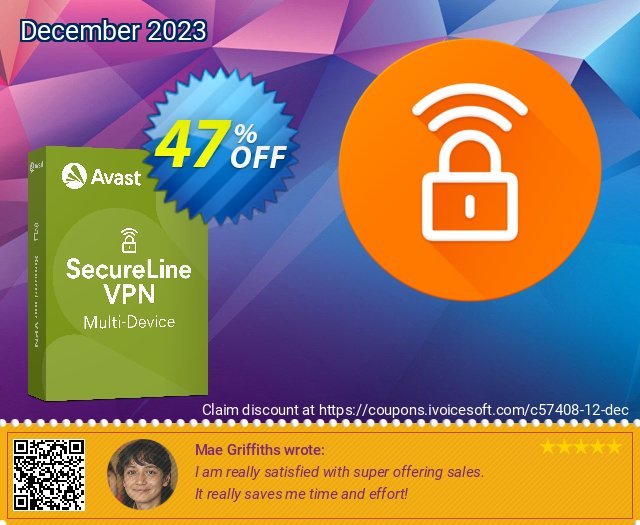 Avast SecureLine VPN (3 years) 令人难以置信的 产品销售 软件截图