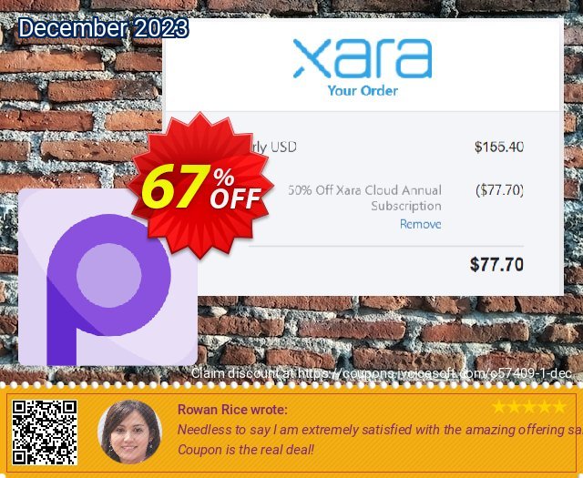 Xara Cloud PRO überraschend Verkaufsförderung Bildschirmfoto
