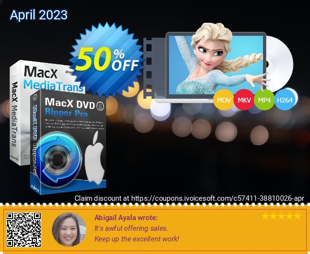 MacX DVD Ripper Pro + MacX MediaTrans Lifetime atemberaubend Preisnachlässe Bildschirmfoto