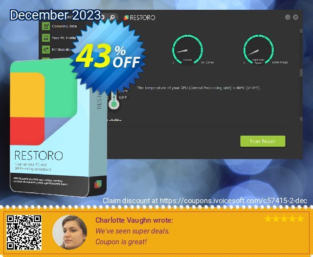 Restoro Premium super Sale Aktionen Bildschirmfoto