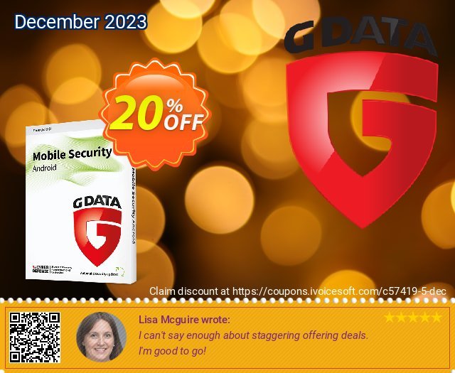 GDATA Mobile Security Android discount 20% OFF, 2024 Labour Day promotions. 20% OFF GDATA Mobile Security Android, verified