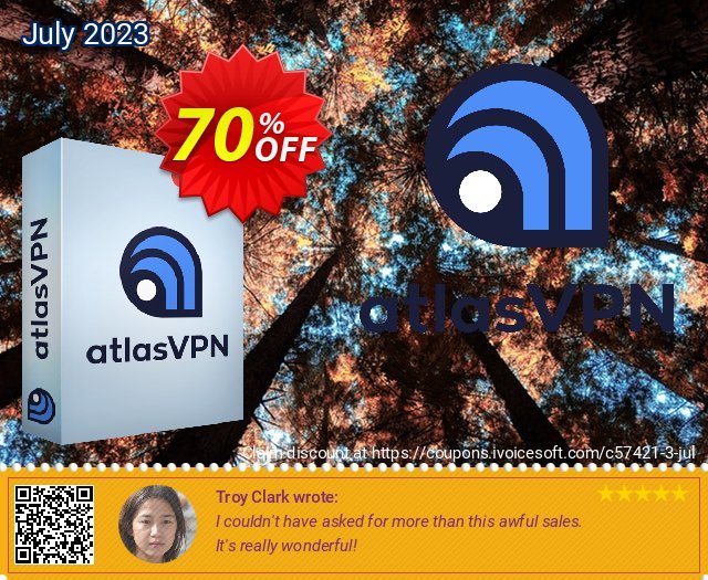 AtlasVPN 1 year atemberaubend Verkaufsförderung Bildschirmfoto