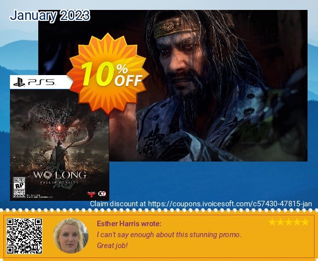 [Playstation 5] Wo Long: Fallen Dynasty discount 10% OFF, 2023 Valentine's Day offering sales. [Playstation 5] Wo Long: Fallen Dynasty Deal GameFly