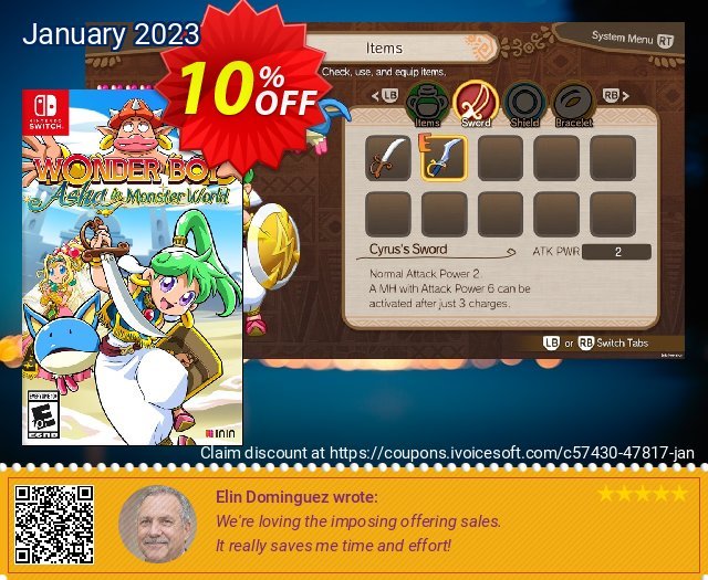[Nintendo Switch] Wonder Boy: Asha in Monster World discount 10% OFF, 2023  Lover's Day offering sales. [Nintendo Switch] Wonder Boy: Asha in Monster World Deal GameFly