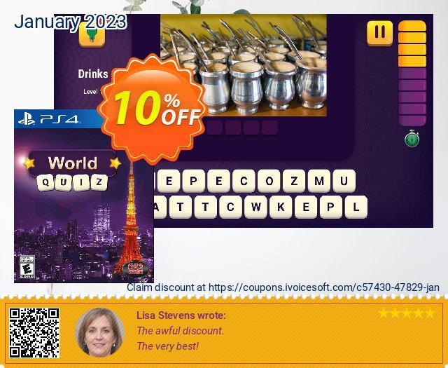 [Playstation 4] World Quiz discount 10% OFF, 2023 Library Lovers Month offering discount. [Playstation 4] World Quiz Deal GameFly