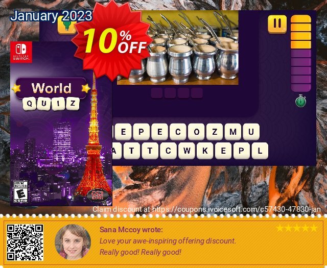 [Nintendo Switch] World Quiz discount 10% OFF, 2023 American Heart Month offering sales. [Nintendo Switch] World Quiz Deal GameFly