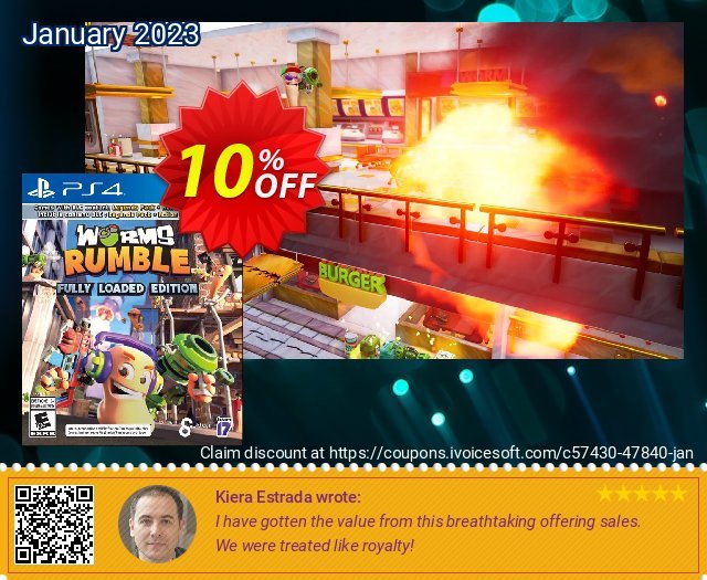 [Playstation 4] Worms Rumble discount 10% OFF, 2023 Happy New Year offering sales. [Playstation 4] Worms Rumble Deal GameFly