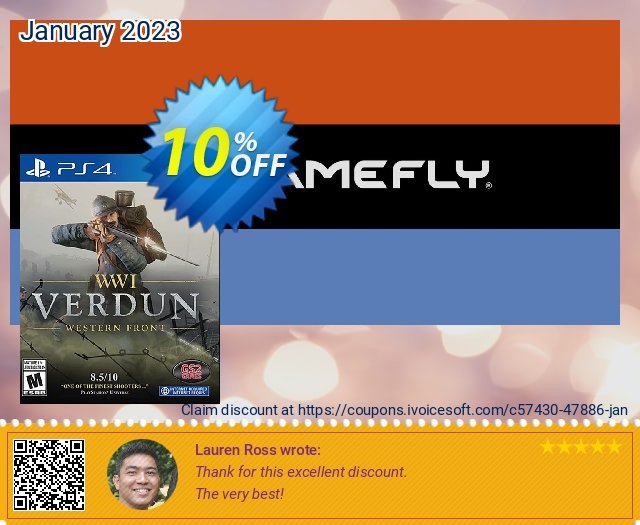 [Playstation 4] WWI: Verdun - Western Front discount 10% OFF, 2023 New Year's Day discount. [Playstation 4] WWI: Verdun - Western Front Deal GameFly