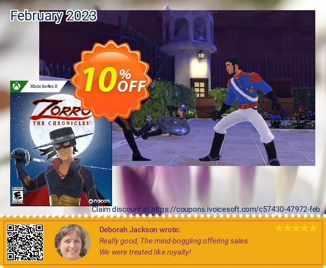[Xbox Series X] Zorro: The Chronicles discount 10% OFF, 2023 Library Lovers Month offering sales. [Xbox Series X] Zorro: The Chronicles Deal GameFly