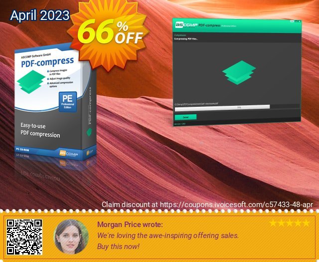 ASCOMP PDF-compress toll Promotionsangebot Bildschirmfoto