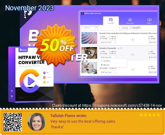 HitPaw Video Converter for MAC (1 year) discount 50% OFF, 2023 Italian Republic Day offering discount. 50% OFF HitPaw Video Converter for MAC (1 year), verified