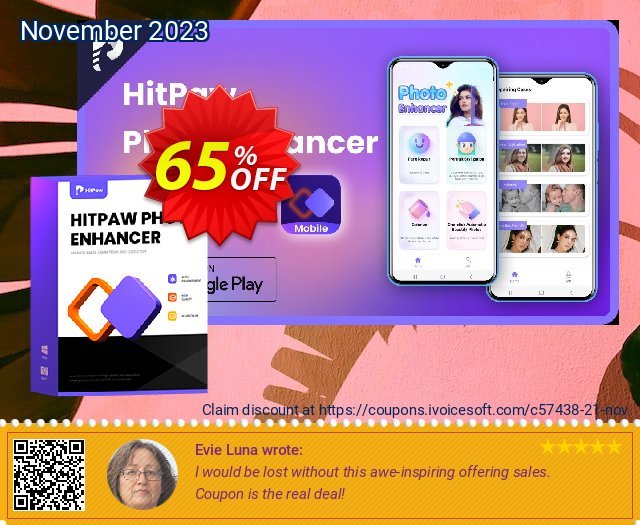 HitPaw Photo Enhancer for MAC discount 65% OFF, 2023 Kissing Day offering sales. 65% OFF HitPaw Photo Enhancer for MAC, verified