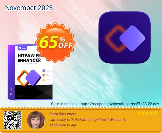 HitPaw Photo Enhancer for MAC (1 year) discount 65% OFF, 2023 Camera Day offering sales. 65% OFF HitPaw Photo Enhancer for MAC (1 year), verified