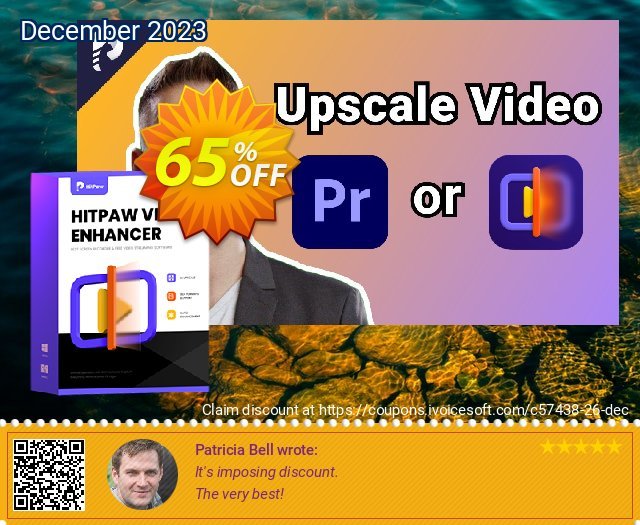 HitPaw Video Enhancer (1 year) 令人敬畏的 产品销售 软件截图