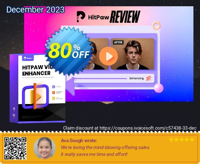 HitPaw Video Enhancer MAC Lifetime 令人难以置信的 产品销售 软件截图
