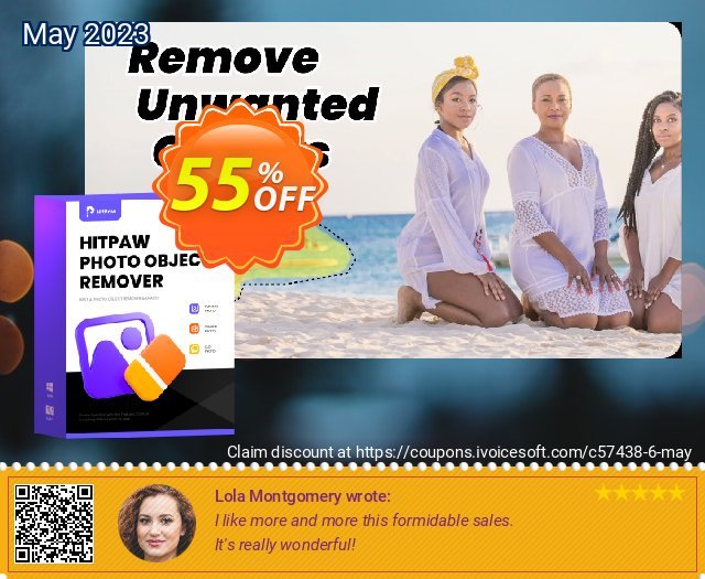 HitPaw Photo Object Remover Mac Lifetime discount 55% OFF, 2023 Summer deals. 55% OFF HitPaw Photo Object Remover Mac Lifetime, verified