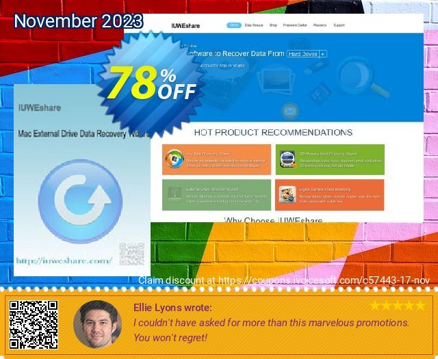 IUWEshare Mac External Drive Data Recovery Wizard aufregende Promotionsangebot Bildschirmfoto