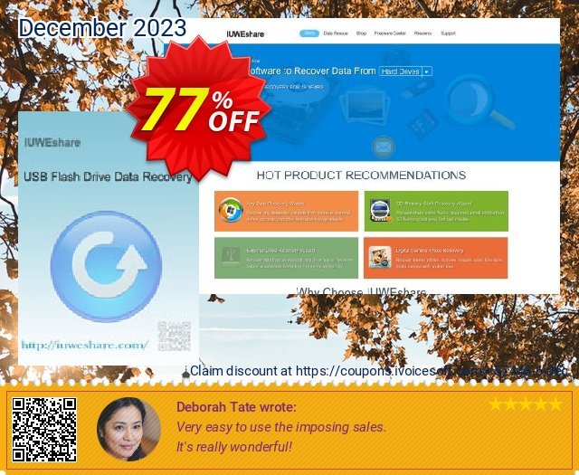 IUWEshare USB Flash Drive Data Recovery discount 77% OFF, 2024 April Fools' Day offering sales. IUWEshare coupon discount (57443)