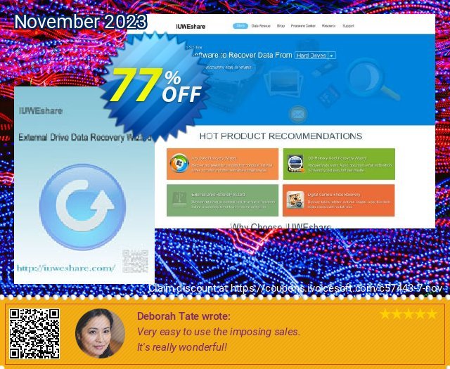 IUWEshare External Drive Data Recovery Wizard formidable Außendienst-Promotions Bildschirmfoto