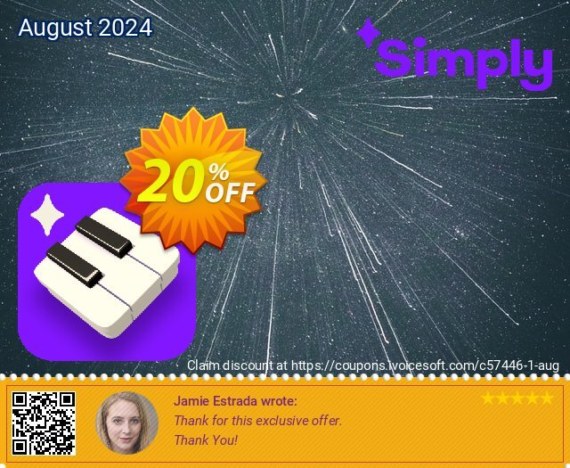 Simply Piano discount 20% OFF, 2024 Coffee Ice Cream Day discount. 20% OFF Simply Piano, verified