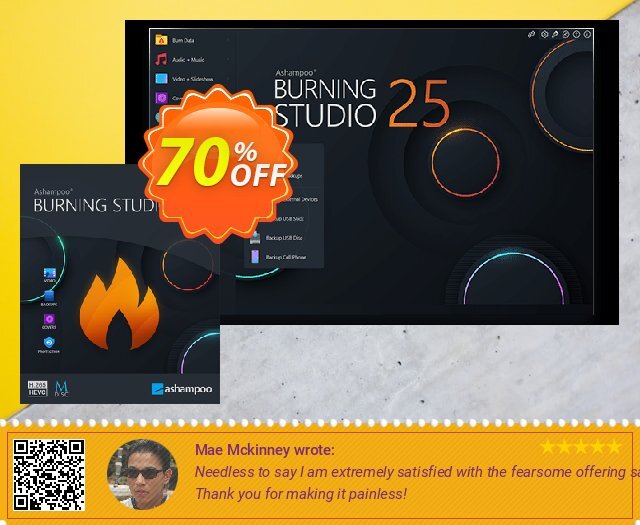 Ashampoo Burning Studio 25 discount 70% OFF, 2024 Resurrection Sunday offering sales. 70% OFF Ashampoo Burning Studio 25, verified