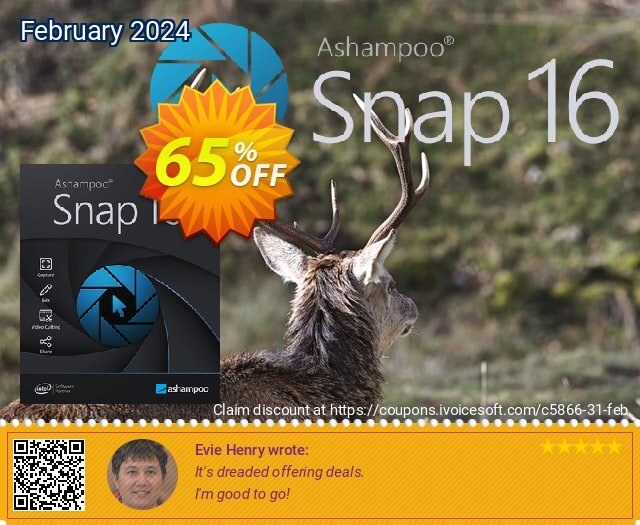Get 65% OFF Ashampoo Snap 14 promo sales