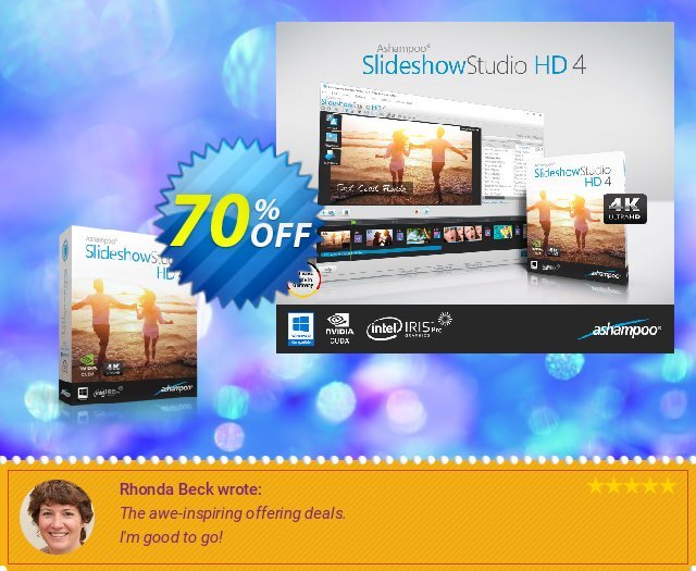 Ashampoo Slideshow Studio HD discount 70% OFF, 2024 Easter Day offering sales. 70% OFF Ashampoo Slideshow Studio HD, verified