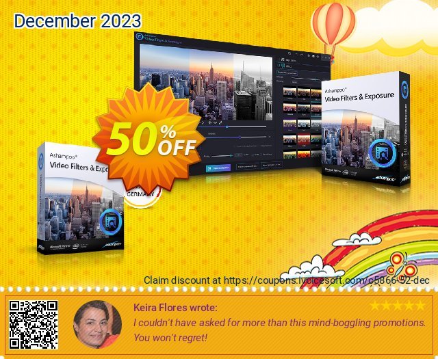 Ashampoo Video Filters and Exposure toll Promotionsangebot Bildschirmfoto