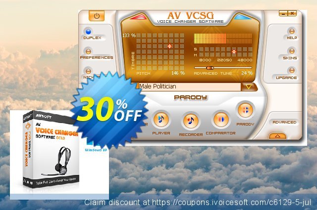 Get 50% OFF AV Voice Changer Software Gold promo sales