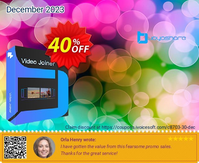 JOYOshare Video Joiner Single License discount 40% OFF, 2022 New Year's Weekend offering sales. 40% OFF JOYOshare Video Joiner Single License, verified