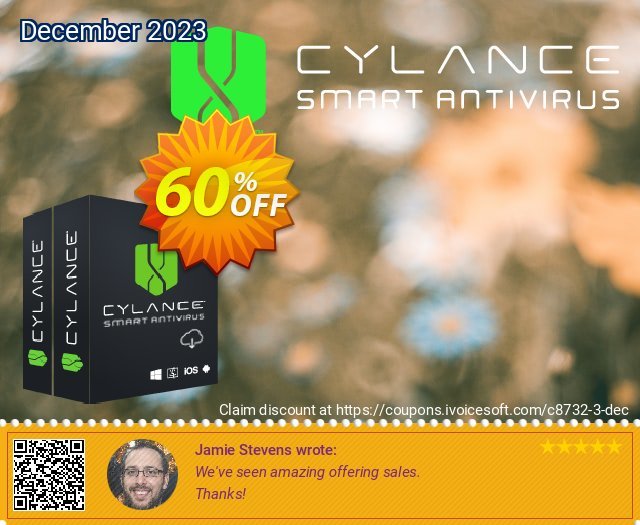 Cylance Smart Antivirus 1 year / 5 devices discount 60% OFF, 2024 World Ovarian Cancer Day offer. 60% OFF Cylance Smart Antivirus 1 year / 5 devices, verified