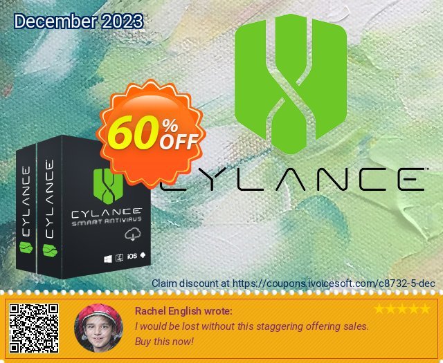 Cylance Smart Antivirus 2 year / 1 device discount 60% OFF, 2024 Labour Day offering discount. 60% OFF Cylance Smart Antivirus 2 year / 1 device, verified
