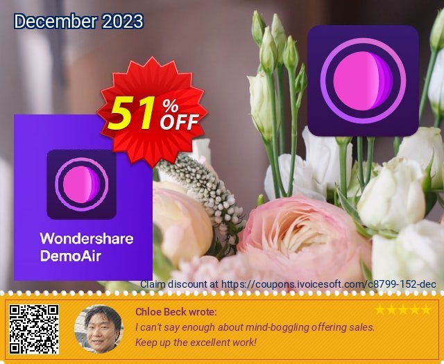 Wondershare DemoAir discount 51% OFF, 2024 Valentine's Day offering sales. 51% OFF Wondershare DemoCreator, verified