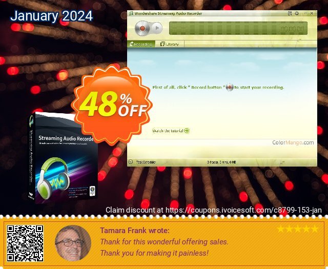 Wondershare Streaming Audio Recorder for Windows discount 48% OFF, 2022 National Radio Day offering sales. Back to School 2022