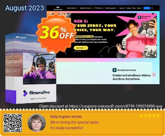 Wondershare FilmoraPro for MAC discount 36% OFF, 2023 Selfie Day discounts. 33% OFF Wondershare FilmoraPro for MAC (Lifetime+1 year), verified